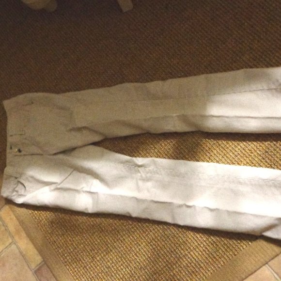 ANN TAYLOR Petites LINDSAY Pants 2P Light Cream Zip Double Button Closure - Picture 3 of 8